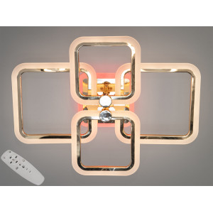 Плоска світлодіодна люстра з пультом, диммером, підсвіткою, 70W Diasha A8208/4GLED3colordimmer
