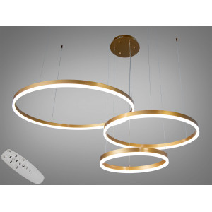 Світлодіодна підвісна люстра з комбінованим освітленням, 90Вт, золото Diasha D2485-800+600+400G