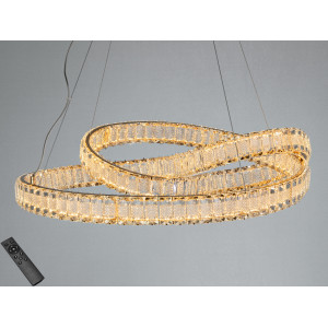 Світлодіодна люстра Мебіус золото 92 Вт пульт Diasha D8880/600G