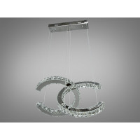 Унікальна підвісна кришталева світлодіодна люстра, 40W, хром Diasha 7219/400+400HR