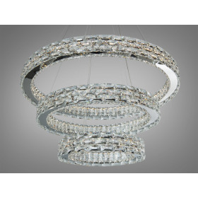 Підвісна люстра LED 3 кільця 98 Вт золото Diasha 7896/800+600+400CH