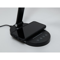 Компактна, розкладна, лед настільна нічна лампа з usb зарядкою, 14 Вт Diasha A5508BKwirelesscharge