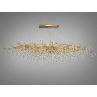 Кришталева красива алюмінієва люстра витягнутої форми,18 ламп, золото Diasha 607-L1800GD