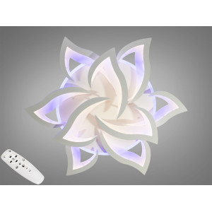 Світлодіодна люстра під стелю з пультом, 115W, біла Diasha 8146/6+3WHLED3colordimmer
