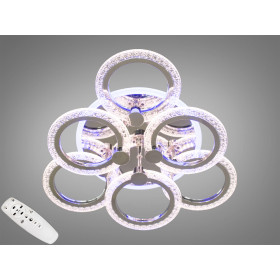 Світлодіодна акрилова люстра на пульті, 80 Вт, хром Diasha A8180/3+3HRLED3colordimmer