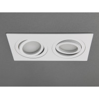 Здвоєний поворотний точковий світильник на кухню, серія "Аluminium" Diasha PMR-201-S-2-WH