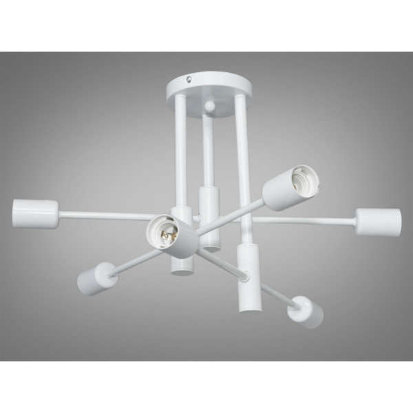 Мінімалістична, стельова люстра у стилі лофт на 6 ламп, біла Diasha XL2038-6WH Мінімалістична, стельова люстра у стилі лофт на 6 ламп, біла Diasha XL2038-6WH