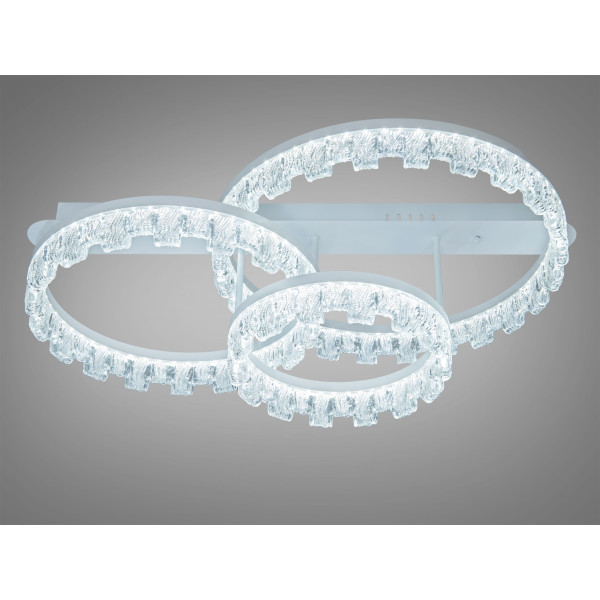 Стельова світлодіодна люстра MX7805 біла 75W три акрилові кільця Diasha MX78205/500+400+300WH