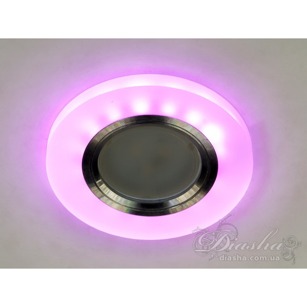 Акрилові точкові світильники з розовою підсвіткою Diasha 7870RWH+PK