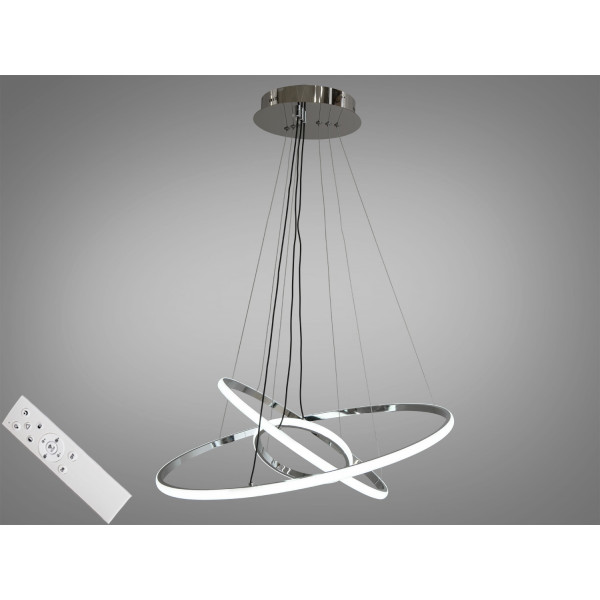 Підвісна LED люстра в кухню з диммером та пультом, 90 Вт, хром Diasha MD9079-3AHR-600+400+200dimmer Підвісна LED люстра в кухню з диммером та пультом, 90 Вт, хром Diasha MD9079-3AHR-600+400+200dimmer