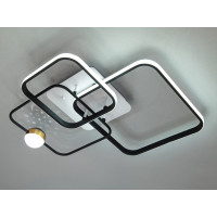 Сучасна стельова світлодіодна люстра з пультом, 60 Вт, чорна+біла Diasha MX2988-3LWH+BK