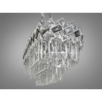 Граційна підвісна кришталева люстра овальної форми,12 ламп, хром Diasha 6309-800x300CH