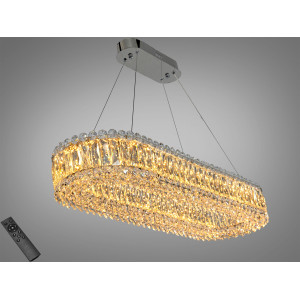 Світлодіодна підвісна люстра 505 L800x350CH хром кришталь 40 Вт Diasha 7929/900x300CH