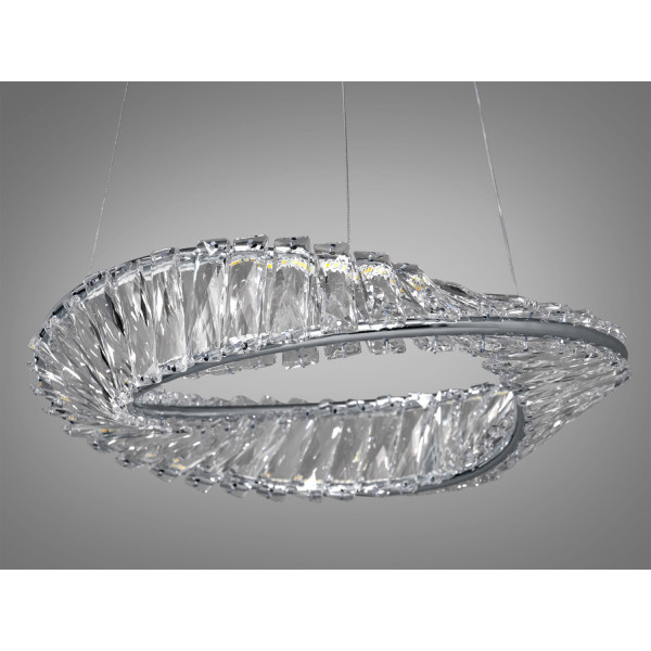 Оригінальна кришталева світлодіодна люстра з пультом, 45Вт, хром Diasha 548/400CH