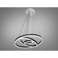 Сучасна світлодіодна підвісна люстра з пультом, димером, 90W, чорна Diasha D8174-600+400+200BKdimmer