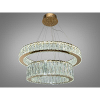 Кришталева люстра LED золото 105Вт пульт Diasha 575/600+420G