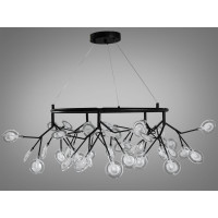 Ексклюзивна підвісна люстра для зали "Світлячок", 45 ламп, чорна Diasha Y887-45CBK