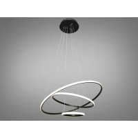 Стильна підвісна LED люстра в вітальню з пультом, димером, 90W, чорний Diasha MD9079-3ABK-600+400+200dimmer