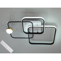 Сучасна стельова світлодіодна люстра з пультом, 60 Вт, чорна+біла Diasha MX2988-3LWH+BK