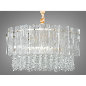 Дивовижна люстра підвісна зі скляними елементами, 11 ламп, золото Diasha 328-550GD