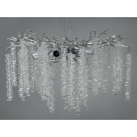 Чарівна підвісна кришталева люстра "Гліцинія", 6 ламп, хром Diasha 609-460CH
