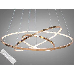 Сучасна світлодіодна люстра з пультом та димером, 150W, золото Diasha MD9079-3G-800+600+400dimmer
