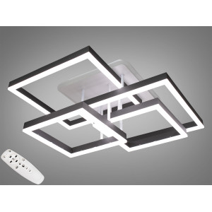 Стельова світлодіодна люстра з пультом, діммером, 145Вт, чорна Diasha 7002BKLED3colordimmer