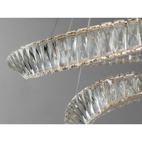 Розкішна кришталева світлодіодна люстра з пультом, 140 Вт, золото Diasha 548/800+500G