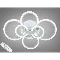 Стельова LED люстра з пультом, диммером та підсвічуванням, 105W, сіра Diasha A8022/6GRLED3colordimmer Стельова LED люстра з пультом, диммером та підсвічуванням, 105W, сіра Diasha A8022/6GRLED3colordimmer