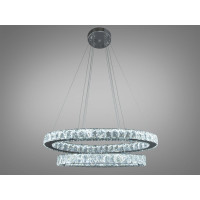 Унікальна підвісна кришталева світлодіодна люстра кільця, 50 Вт, хром Diasha 7210/650+500HR Унікальна підвісна кришталева світлодіодна люстра кільця, 50 Вт, хром Diasha 7210/650+500HR