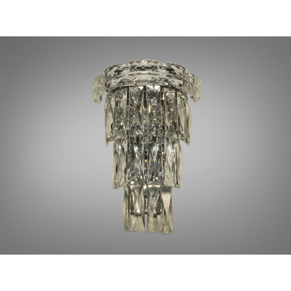 Виразний кришталевий настінний світильник, 3 лампи, хром Diasha 19013/B-3-HR