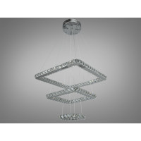 Сучасна підвісна кришталева світлодіодна люстра на тросах, 75W, хром Diasha 7220-8W/500+340+180HR