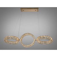 Світлодіодна люстра Diasha 3 кільця золото 68Вт Diasha D8893/250x3BG