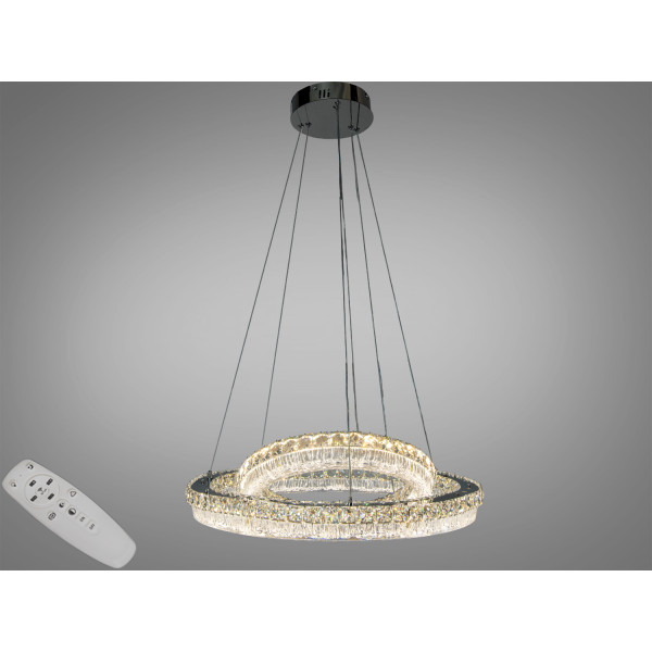 Кришталева світлодіодна люстра-підвіс, 60W Diasha MD6027/600+400HR