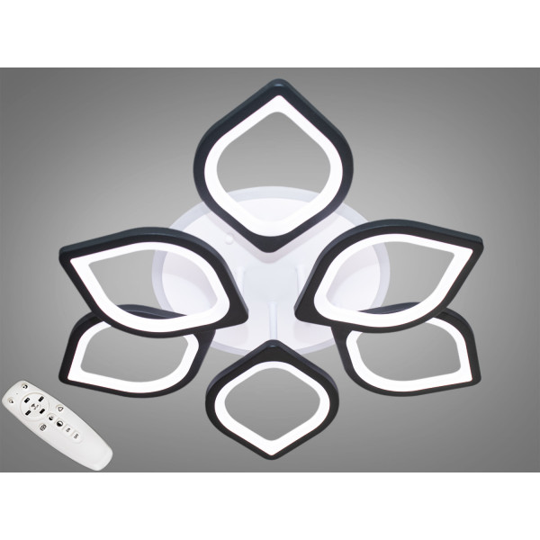 Світлодіодна люстра смарт світильник з пультом, діммером, 115W, чорна Diasha S8073/3+3BKLED3colordimmer