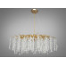 Підвісна кришталева люстра Гліцинія золото 10 ламп витягнута форма E14 Diasha 603-L900GD