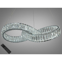 Унікальна кришталева світлодіодна люстра на підвісах, 110 Вт, хром Diasha 536/600CH