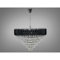 Чарівна кришталева люстра підвіс для вітальні, 15 ламп Diasha 9001-750BK+CH