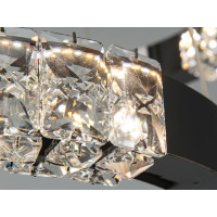 Підвісна LED люстра 2 кільця чорний хром 54Вт Diasha 7968/600+400BHR