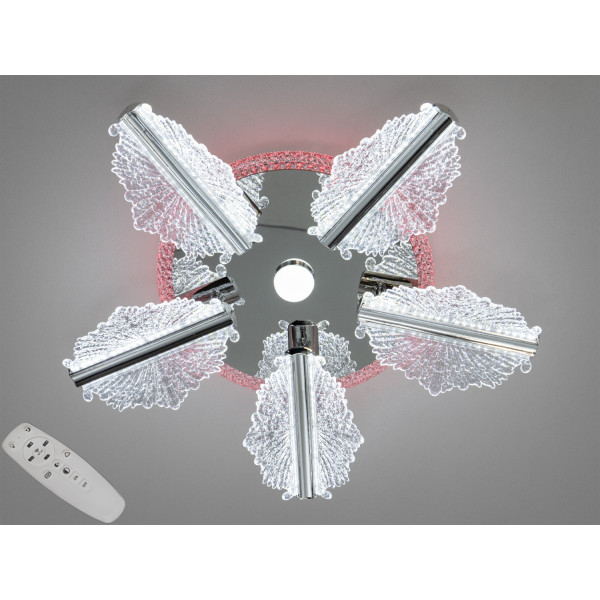Люстра стельова Diasha хром LED 60W пульт димер Diasha S25106/5HRLED3colordimmer