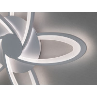 Сучасна пристельова світлодіодна люстра з пультом, 72Вт, біла Diasha 2445/5WHdimmer