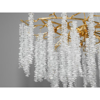 Багата кришталева люстра "Гліцинія" витягнутої форми, 10 ламп, золото Diasha 605-L900GD