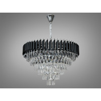 Чарівна кришталева люстра підвіс для вітальні, 15 ламп Diasha 9001-750BK+CH