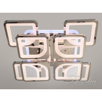 Стельова лед люстра з диммером і LED підсвічуванням, 130W, хром Diasha HS8060/4+4HRLED3colordimmer