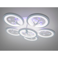 Стельова LED люстра біла 5+1 кільця 95 Вт RC Diasha 8135/5+1WHLED3colordimmer