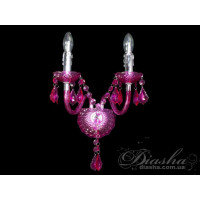 Недороге бра із кольорового акрилу в класичному стилі, на дві лампи Е14 Diasha 1004/2M-HR Недороге бра із кольорового акрилу в класичному стилі, на дві лампи Е14 Diasha 1004/2M-HR