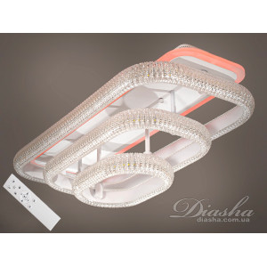 Стельова LED-люстра з диммером і підсвічуванням, 105W Diasha MX66004/3WHLED3colordimmer
