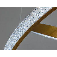 Сучасна світлодіодна підвісна люстра з пультом для зали, 70W, золото Diasha D2489-600+400G