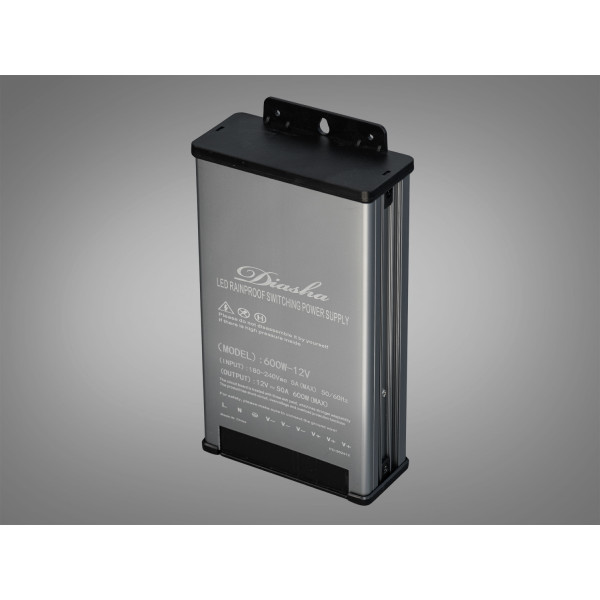 Блок живлення 12В, із захистом від дощу, 600Вт, 50А Diasha NPA-12v-600w-IP44
