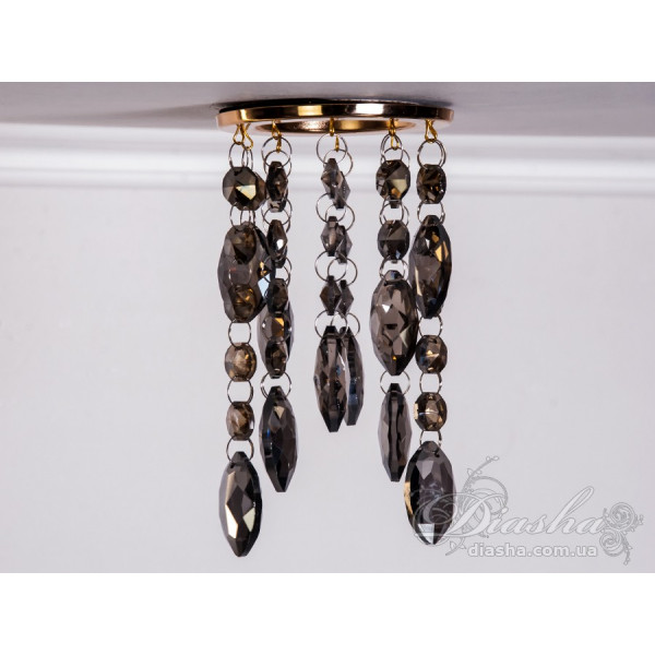 Точковий світильник із кришталевими підвісками Diasha 6019AGD-SM